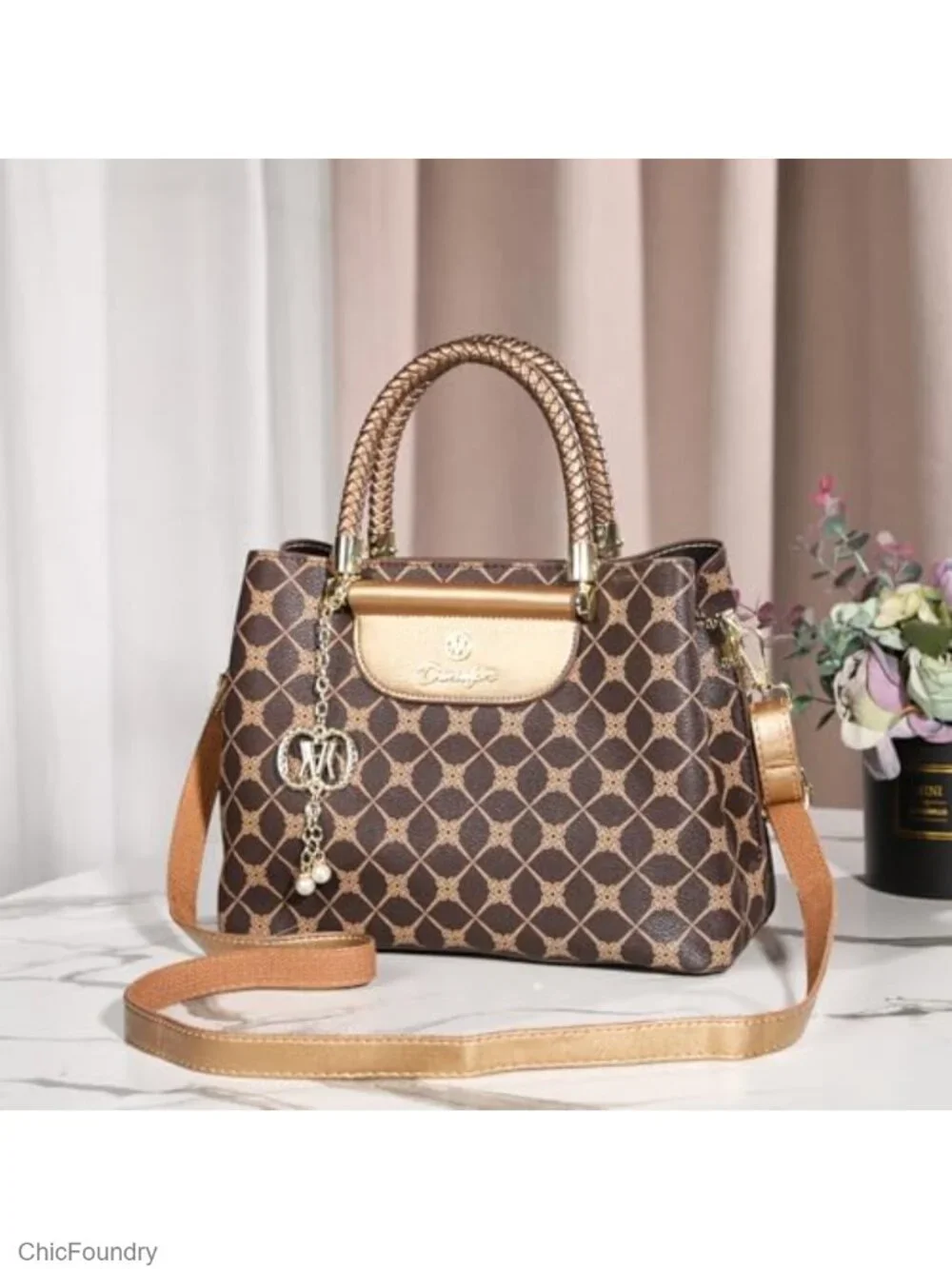 PU Leather Satchel Handbag Top Handle Shoulder Bag Women's Tote Messenger